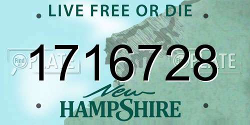 1716728 New Hampshire License Plate