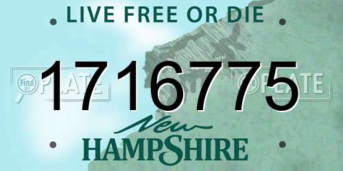 1716775 New Hampshire License Plate