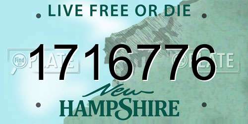 1716776 New Hampshire License Plate