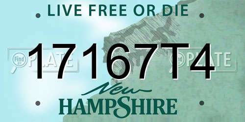 17167T4 New Hampshire License Plate