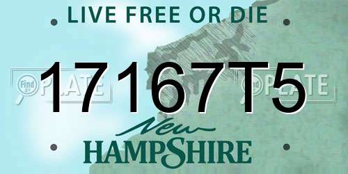 17167T5 New Hampshire License Plate