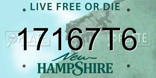 17167T6 New Hampshire License Plate