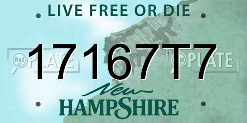 17167T7 New Hampshire License Plate