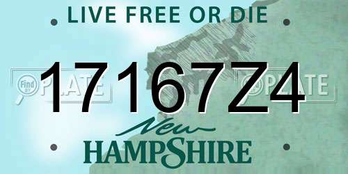 17167Z4 New Hampshire License Plate