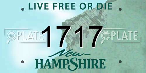 1717 New Hampshire License Plate