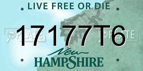 17177T6 New Hampshire License Plate