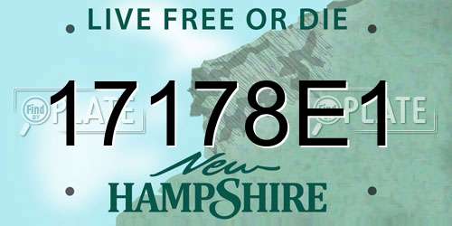 17178E1 New Hampshire License Plate