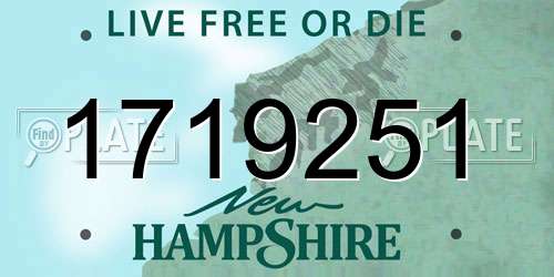 1719251 New Hampshire License Plate