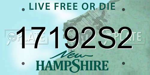 17192S2 New Hampshire License Plate