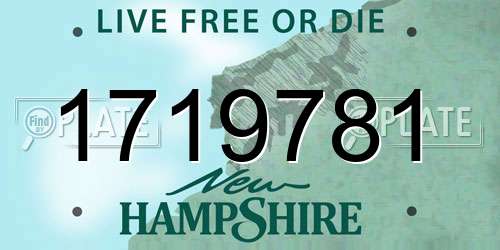 1719781 New Hampshire License Plate
