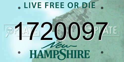 1720097 New Hampshire License Plate