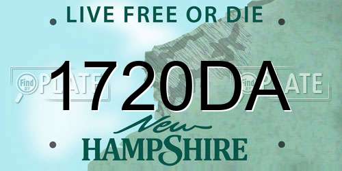 1720DA New Hampshire License Plate