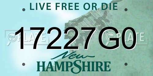 17227G0 New Hampshire License Plate