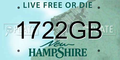 1722GB New Hampshire License Plate