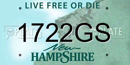 1722GS New Hampshire License Plate