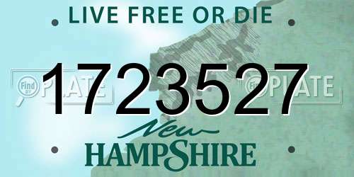 1723527 New Hampshire License Plate
