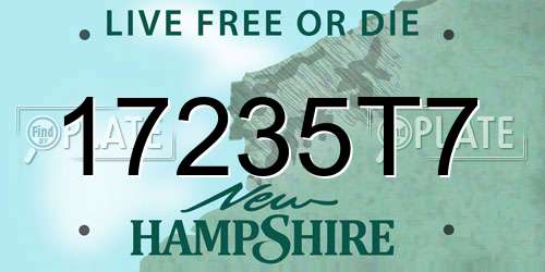 17235T7 New Hampshire License Plate