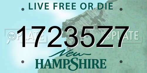 17235Z7 New Hampshire License Plate
