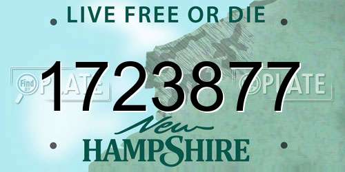 1723877 New Hampshire License Plate