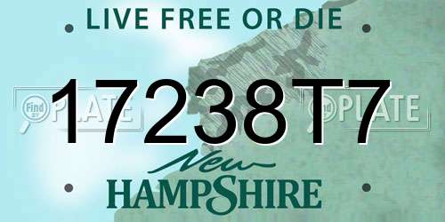 17238T7 New Hampshire License Plate