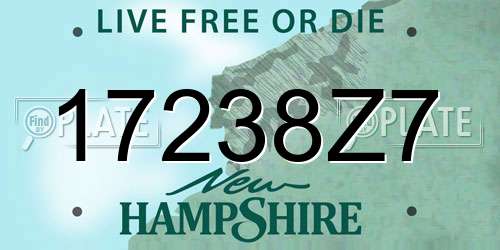 17238Z7 New Hampshire License Plate