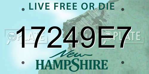 17249E7 New Hampshire License Plate