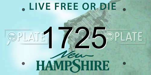 1725 New Hampshire License Plate