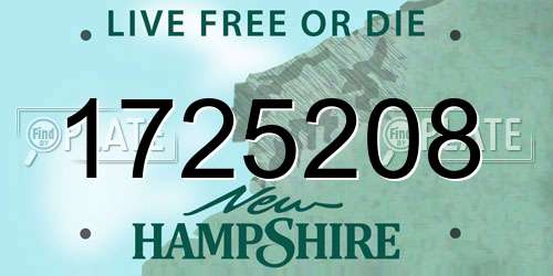 1725208 New Hampshire License Plate
