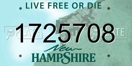 1725708 New Hampshire License Plate