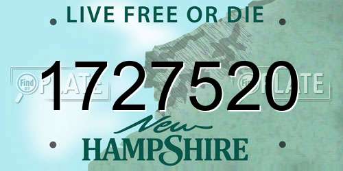 1727520 New Hampshire License Plate