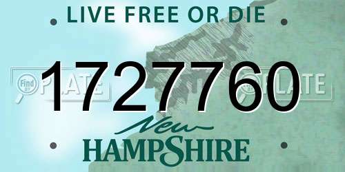 1727760 New Hampshire License Plate