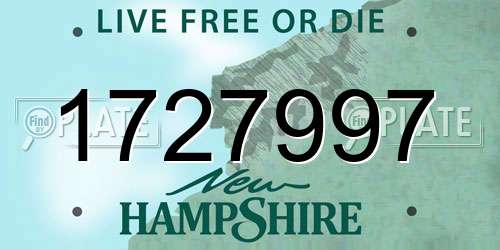 1727997 New Hampshire License Plate