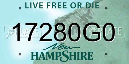 17280G0 New Hampshire License Plate