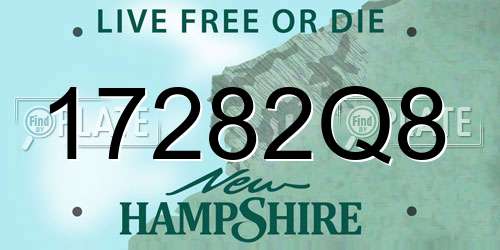 17282Q8 New Hampshire License Plate