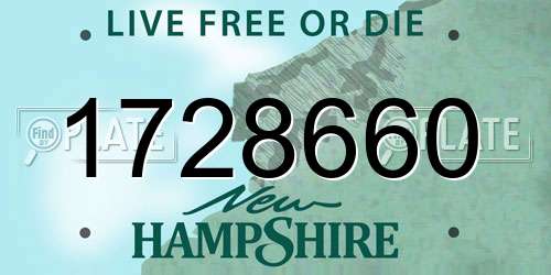 1728660 New Hampshire License Plate