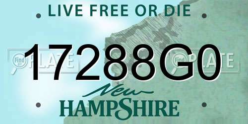 17288G0 New Hampshire License Plate