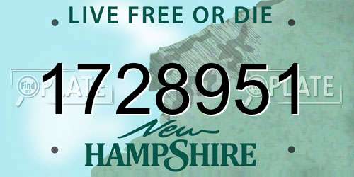 1728951 New Hampshire License Plate