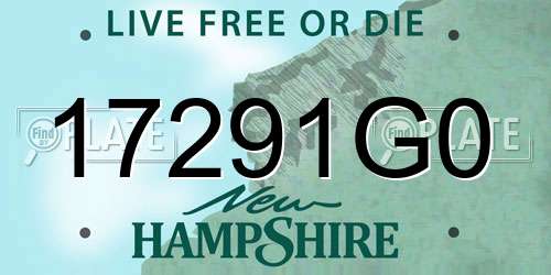17291G0 New Hampshire License Plate