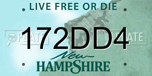 172DD4 New Hampshire License Plate