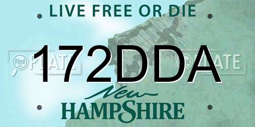 172DDA New Hampshire License Plate