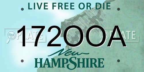 172OOA New Hampshire License Plate