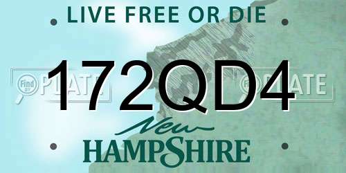 172QD4 New Hampshire License Plate