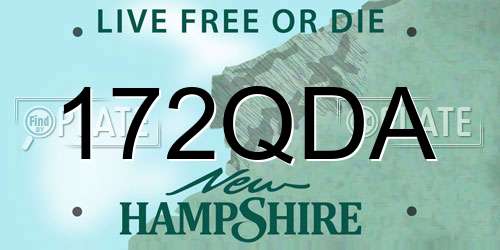 172QDA New Hampshire License Plate