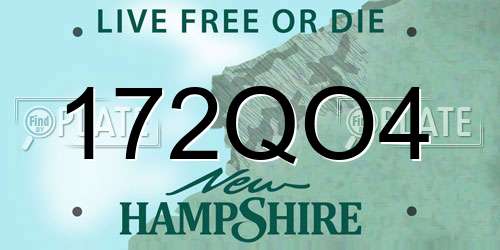 172QO4 New Hampshire License Plate