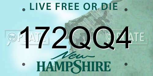 172QQ4 New Hampshire License Plate