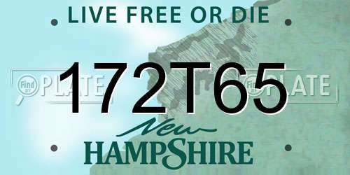 172T65 New Hampshire License Plate