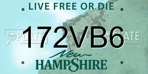 172VB6 New Hampshire License Plate