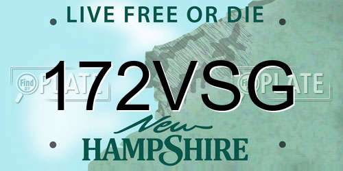 172VSG New Hampshire License Plate