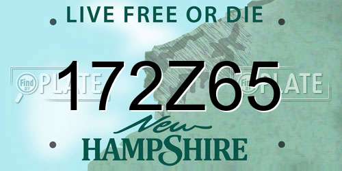 172Z65 New Hampshire License Plate