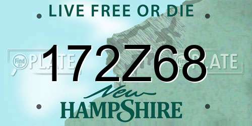 172Z68 New Hampshire License Plate